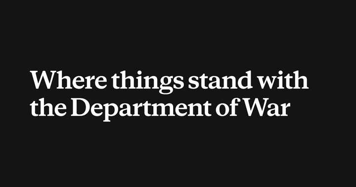 Where things stand with the Department of War