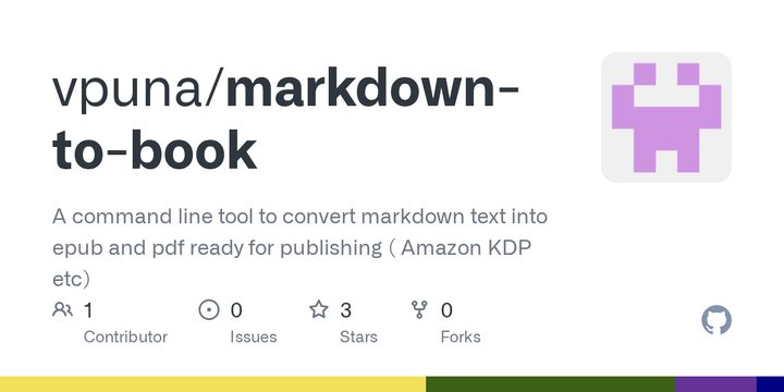 Show HN: Markdown-to-Book – Convert Markdown to KDP Ready PDFs and EPUBs