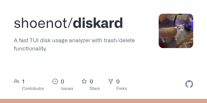 Show HN: diskard – A fast TUI disk usage analyzer with trash functionality