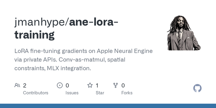 Show HN: LoRA gradients on Apple's Neural Engine at 2.8W