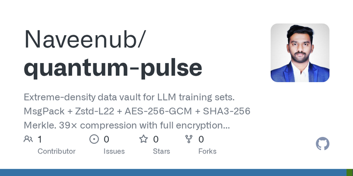 Show HN: Quantum-PULSE – compress-then-encrypt vault for LLM training data