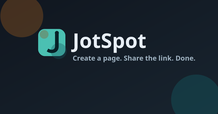 Show HN: JotSpot – a super fast Markdown note tool with instant shareable pages