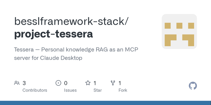 Show HN: Tessera – MCP server that gives Claude persistent memory and local RAG