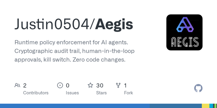 Show HN: Aegis – Open-source pre-execution firewall for AI agents