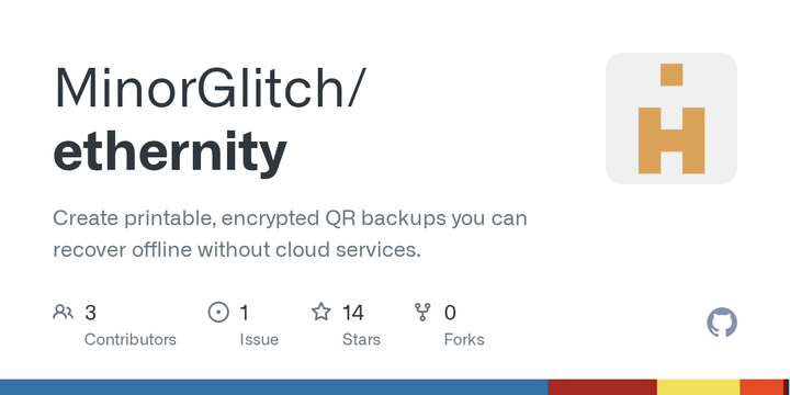 Ethernity: Secure paper backups with age encryption and SSS