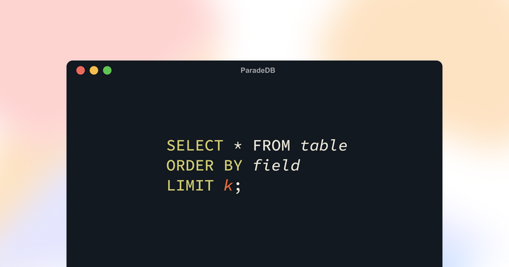 Optimizing Top K in Postgres