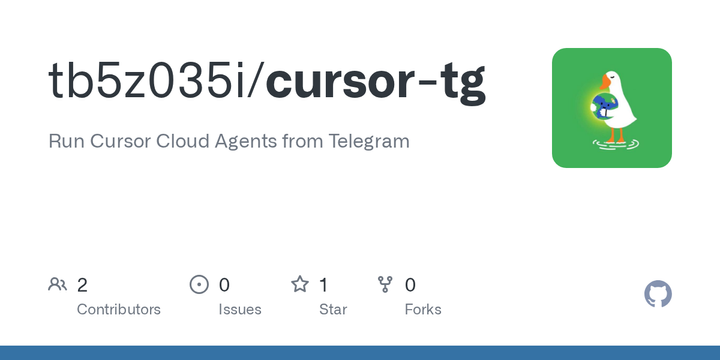 Show HN: cursor-tg – Run Cursor Cloud Agents from Telegram