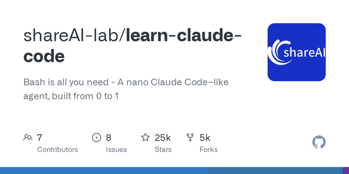 Bash is all you need. A nano Claude Code–like agent, built from 0 to 1