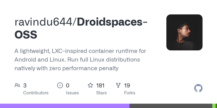 Droidspaces-OSS: lightweight, LXC-inspired container runtime for Android, Linux