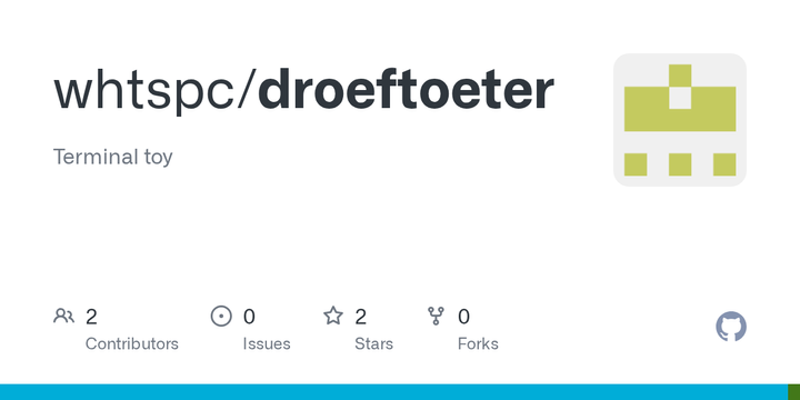 Show HN: Droeftoeter, a Terminal Coding Toy
