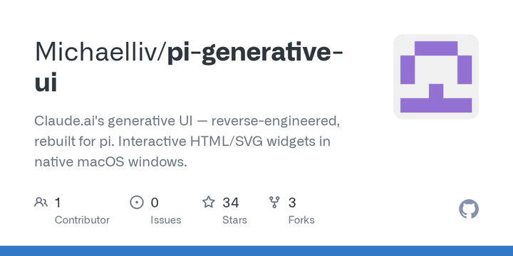 Pi-generative-UI: Claude.ai's generative UI reverse-engineered, rebuilt for pi