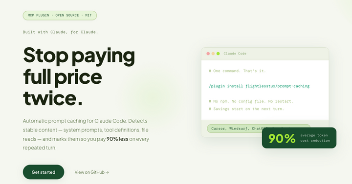 Prompt-caching – auto-injects Anthropic cache breakpoints (90% token savings)