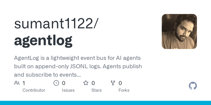 Show HN: AgentLog – a lightweight event bus for AI agents using JSONL logs