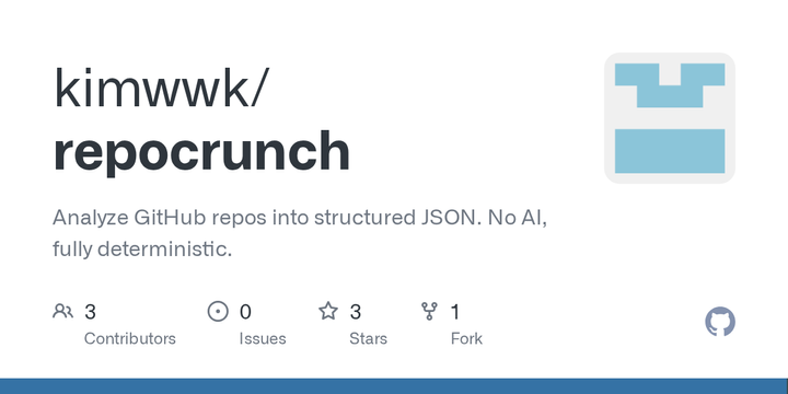 Show HN: RepoCrunch – CLI to analyze GitHub repos