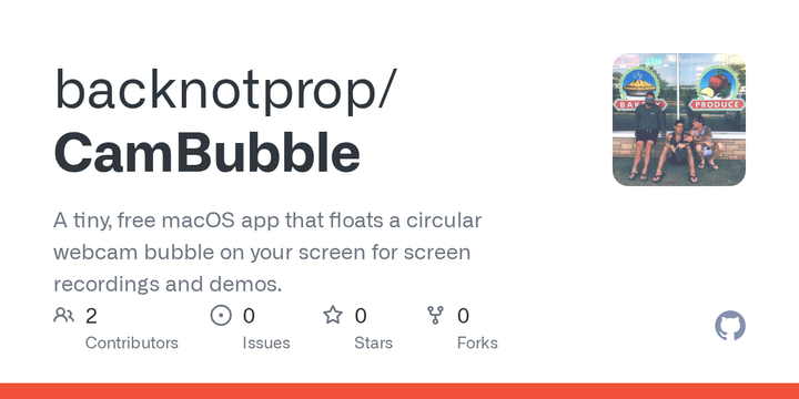 Show HN: Tiny macOS app that adds a facecam bubble to screen recordings