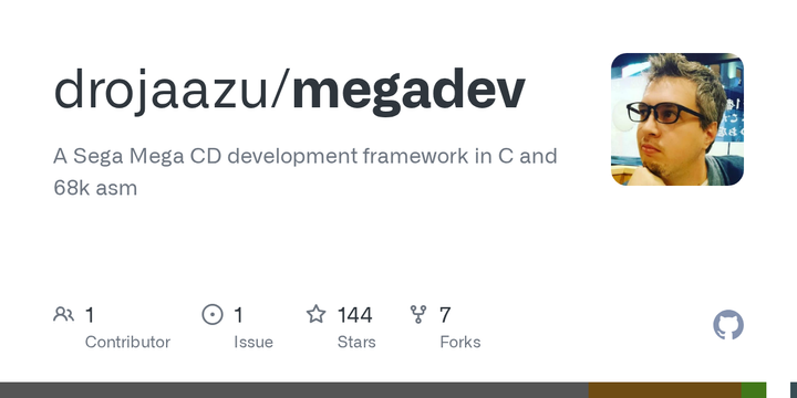 Megadev: A Development Kit for the Sega Mega Drive and Mega CD Hardware