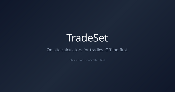 Show HN: TradeSet – Calculators for Tradies