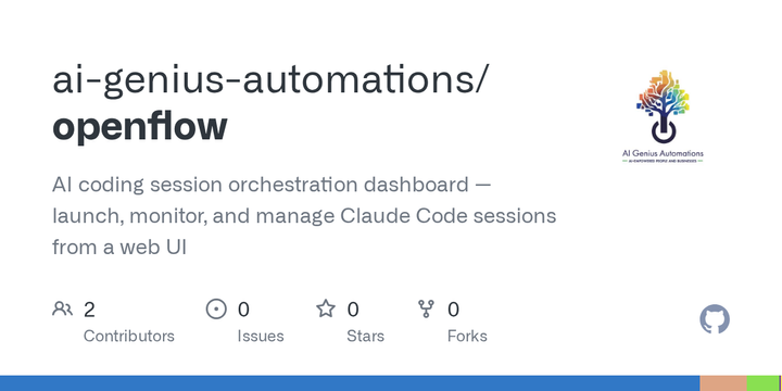 OpenFlow – Dashboard for Managing Claude Code Sessions with RuFlo