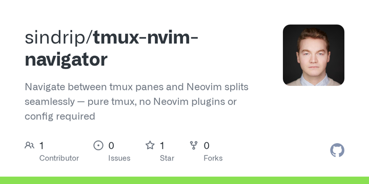 Show HN: Tmux-nvim-navigator – Seamless navigation with zero Neovim config