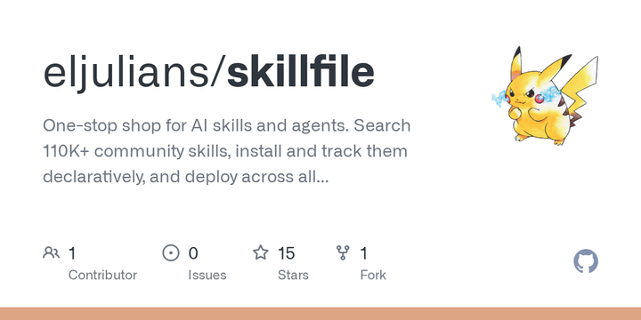 Skillfile, the declarative skill manager, now with search for 110K+ skills