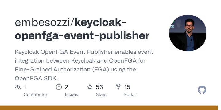 Event Publisher enables event integration between Keycloak and OpenFGA