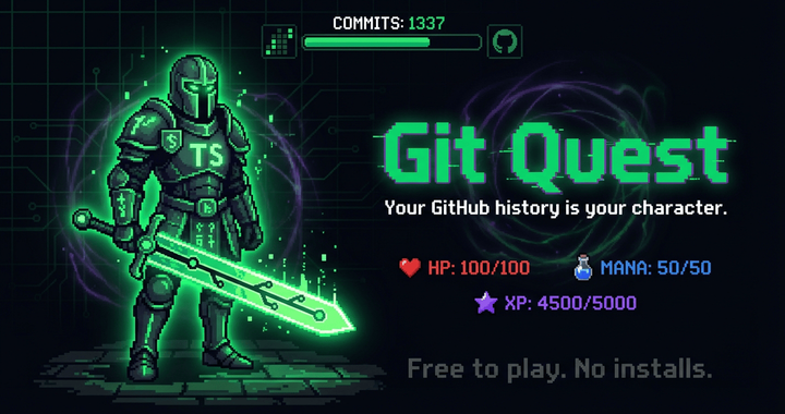 Show HN: Git Quest – I turned your GitHub commit history into an idle RPG