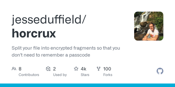 Horcrux: Split your file into encrypted fragments
