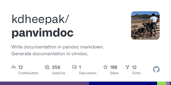 Show HN: Panvimdoc – Convert pandoc Markdown to vimdoc help