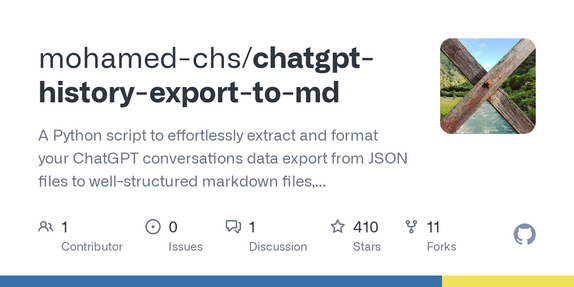 Show HN: Get your entire ChatGPT history in Markdown files